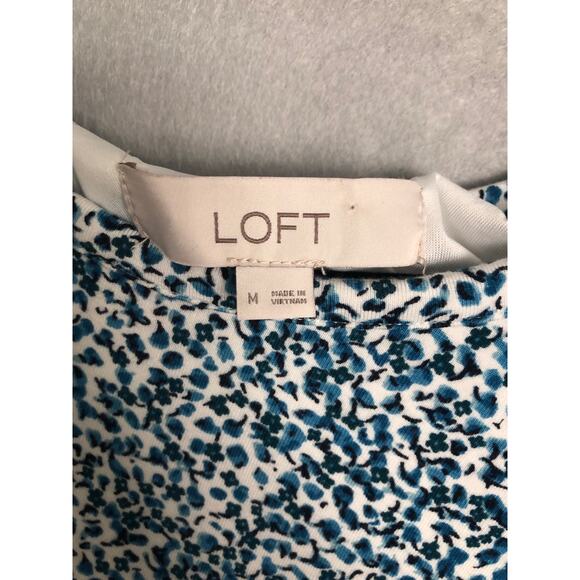 LOFT Bodycon Dress Women's Medium Ditzy Floral Front Tie - Picture 5 of 7